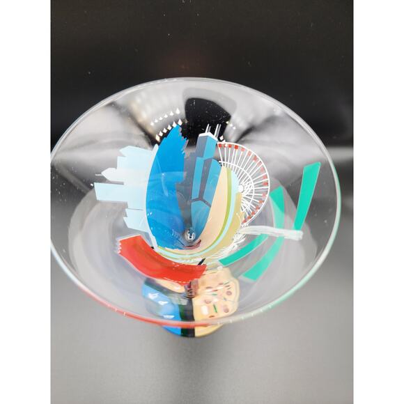 Chicago-tini Martini Glass by Lolita Recipe Windy City Hand-painted - Picture 5 of 10